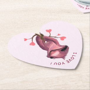Posavasos De Papel La escoria romántica del papel del corazón - Te am