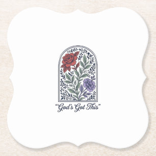 Posavasos De Papel La fe floral vintage de Dios tiene esto