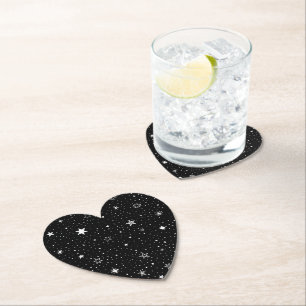 Posavasos De Papel La Mano Blanca Dibujó Estrellas En Negro