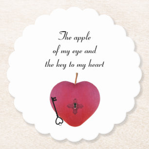 Posavasos De Papel La manzana de mi ojo y la llave de mi corazón