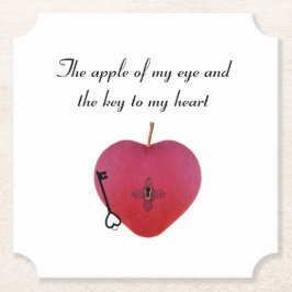 Posavasos De Papel La manzana de mi ojo y la llave de mi corazón