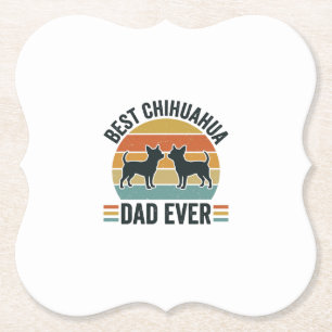Posavasos De Papel La Mejor Camiseta de Padre Chihuahua Vintage Amant