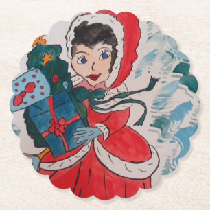 Posavasos De Papel La montaña rusa de papel de los Navidades de Santa