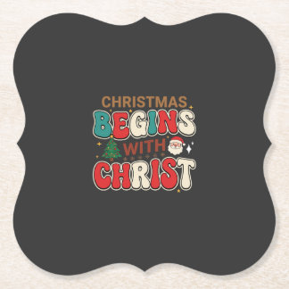 Posavasos De Papel La Navidad Comienza Con Cristo Santa Retro