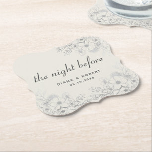 Posavasos De Papel La Noche Antes de la Cena de Ensayo Floral Vintage