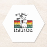 Posavasos De Papel La Pascua De La Conejo Silenciosa Es Para Jesús Bu<br><div class="desc">La Pascua De Rabbit Silly Es Para Jesus Bunny Christian Faith Retro</div>