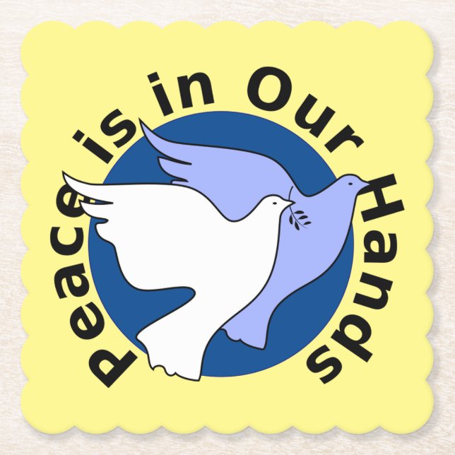 POSAVASOS DE PAPEL LA PAZ ESTÁ EN NUESTRAS MANOS (Anverso)