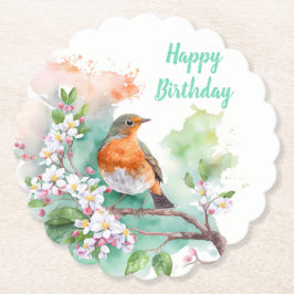 Posavasos De Papel La primavera vibes Robin - Fiesta de cumpleaños -