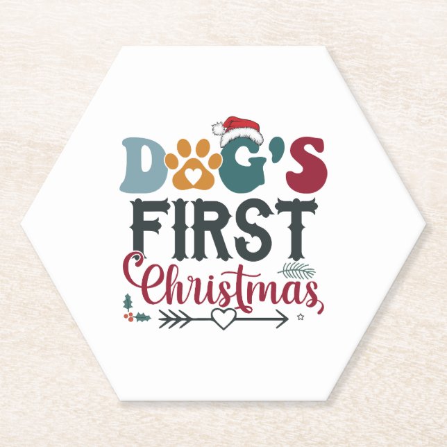 Posavasos De Papel La primera Navidad del perro (Anverso)