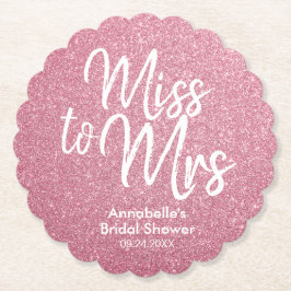 Posavasos De Papel La Purpurina rosa de Rubor Glam Miss a la señora B