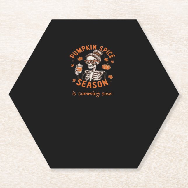 Posavasos De Papel La temporada de especias de calabaza se acerca pro (Anverso)