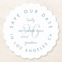 La tipografía azul moderna salva la fecha