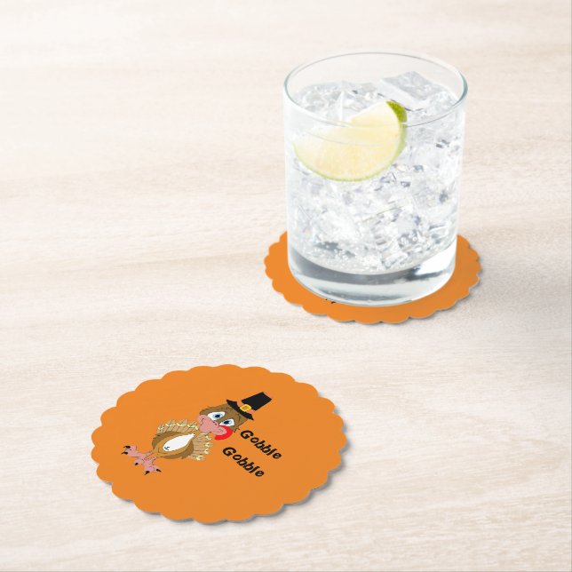 Posavasos De Papel La Turquía del Acción de Gracias cómica (In situ)