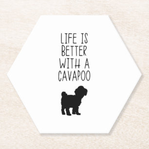 Posavasos De Papel La Vida Es Mejor Con Una Cavapoo
