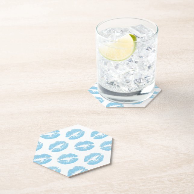Posavasos De Papel Labios Azules, Patrón De Labios, Labios Azules, Be (In situ)