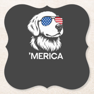 Posavasos De Papel Labrador Patriótico Bandera Americana Cuatro de Ju