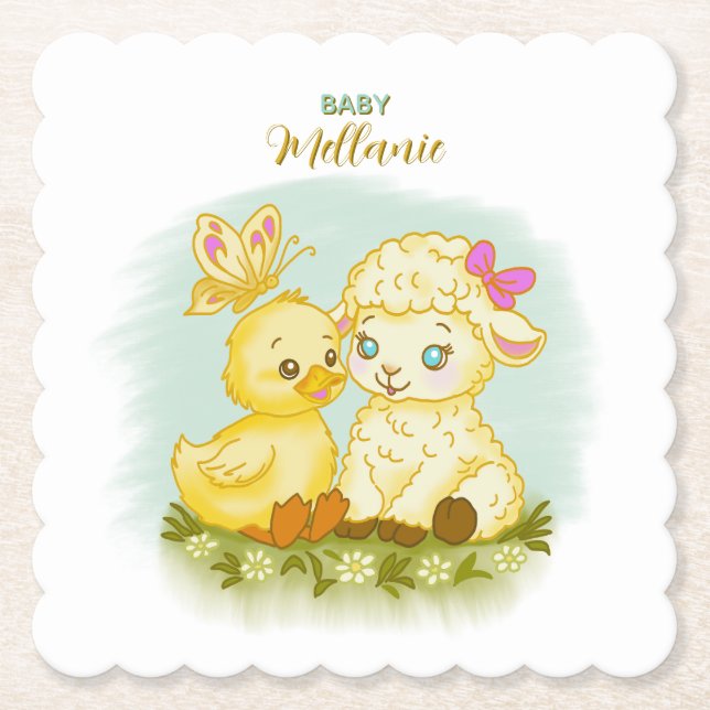 Posavasos De Papel Lamb and Duck Coaster (Anverso)