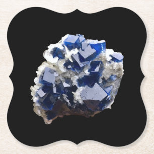 Posavasos De Papel Lámina de Cristal de Fluorita Azul Radiante Minera