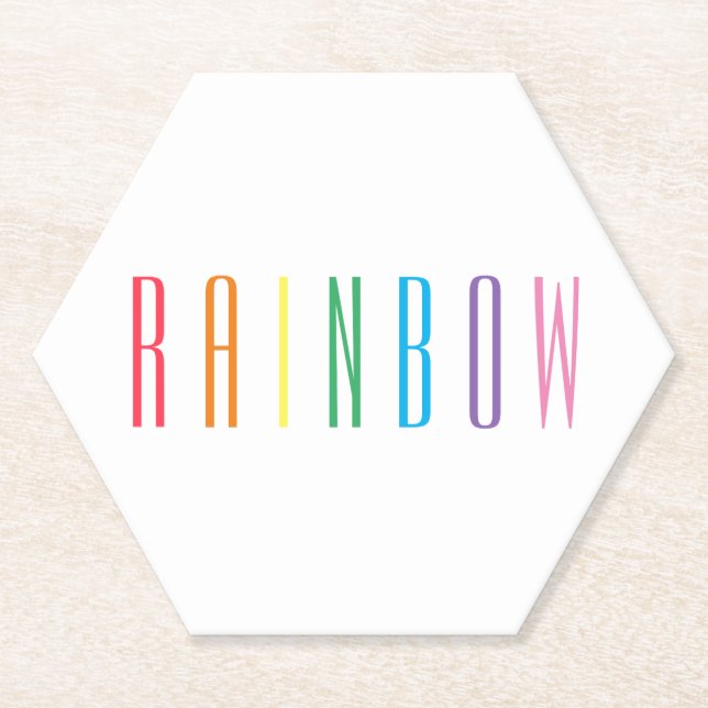 Posavasos De Papel Láminas de papel de Hexagón de RAINBOW (Anverso)