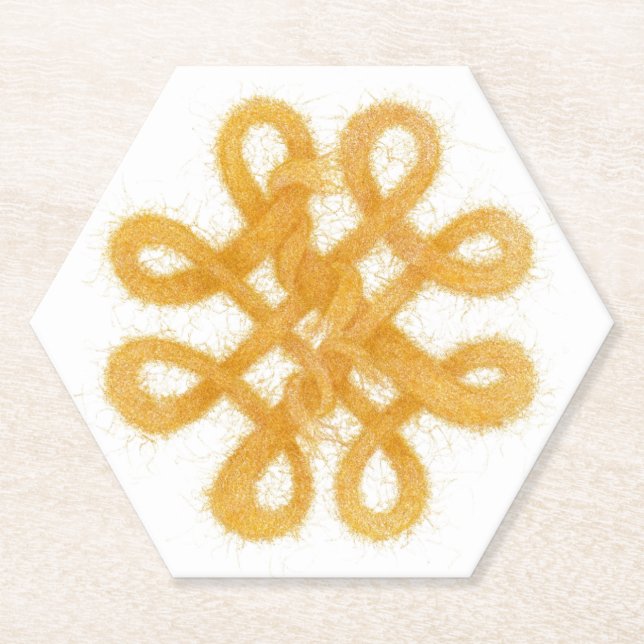 Posavasos De Papel Láminas de papel Hexagón de KNOT CELTIC (Anverso)