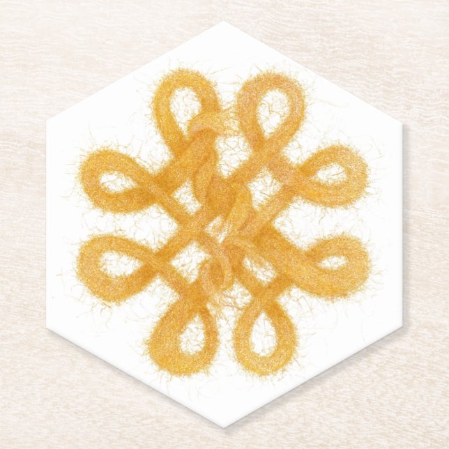 Posavasos De Papel Láminas de papel Hexagón de KNOT CELTIC (Anverso)