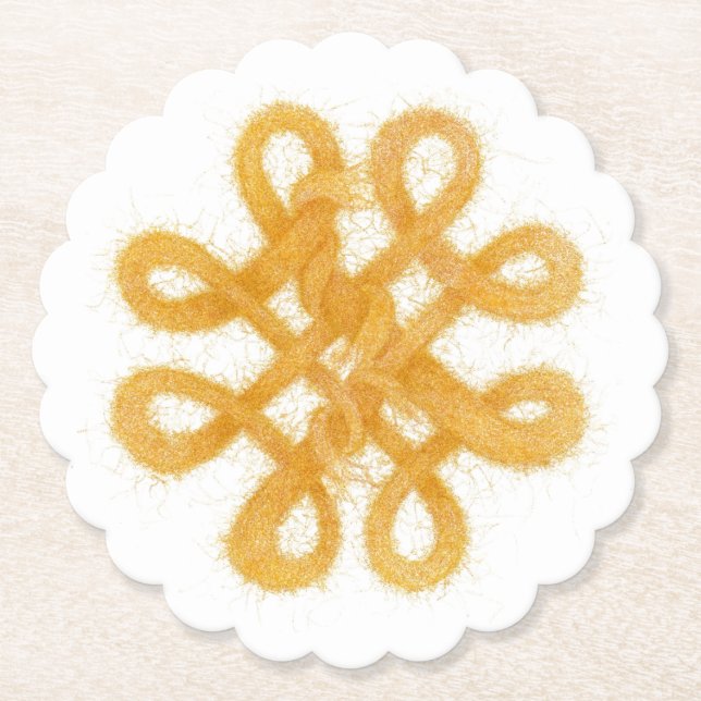 Posavasos De Papel Láminas de papel redondo de guijarros de KNOT CELT (Anverso)