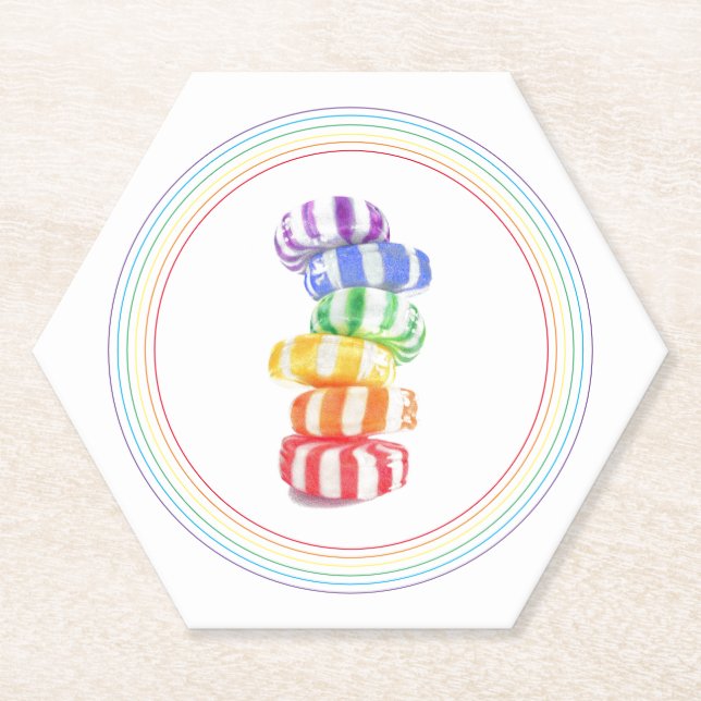 Posavasos De Papel LÁMPARA DE LÁMPARA DE LÁMPARA DE Hexagón (Anverso)