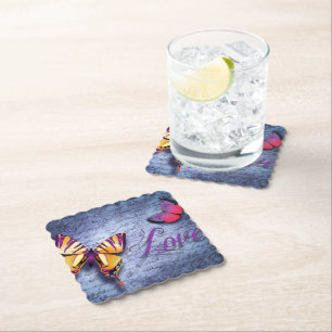 Posavasos De Papel Las mariposas adoran el azul