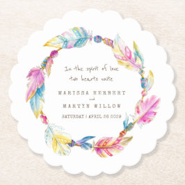 Posavasos De Papel Las plumas y las perlas eran las taras de boda de 