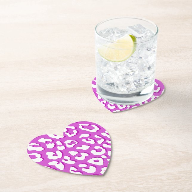 Posavasos De Papel Lavanda de impresión de leopardo blanco (In situ)