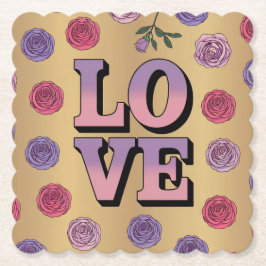 Posavasos De Papel Lavender Color de enlatado de ensueño dorado de am