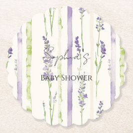 Posavasos De Papel Lavender Stripes Floral