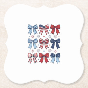 Posavasos De Papel Lazos Coquetos Patrióticos Diseño Vector Vintage_1