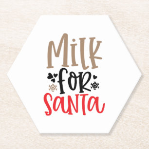 Posavasos De Papel Leche para Santa