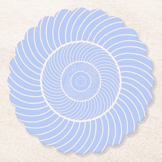 Posavasos De Papel Lechuga de nácar perwinkle fibonacci bev (Anverso)