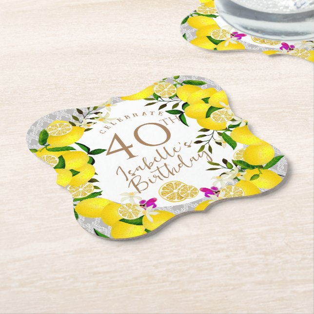 Posavasos De Papel Lemon Birthday (En perspectiva)