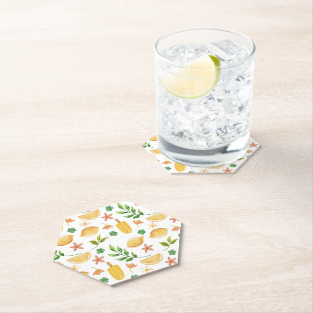 Posavasos De Papel Lemones acuarelas y popsicles (In situ)