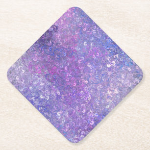 Posavasos De Papel Lentejuelas rosadas y moradas Brillo 