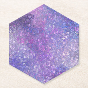 Posavasos De Papel Lentejuelas rosadas y moradas Brillo 