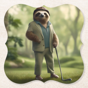 Posavasos De Papel "Lento y estable: Vestido un eslogan para el golf