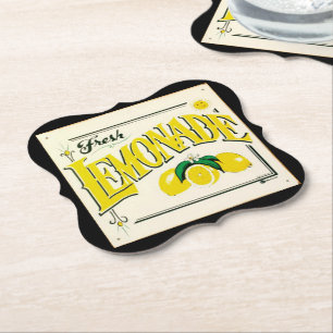 Posavasos De Papel León vintage limón fruta de verano amarillo