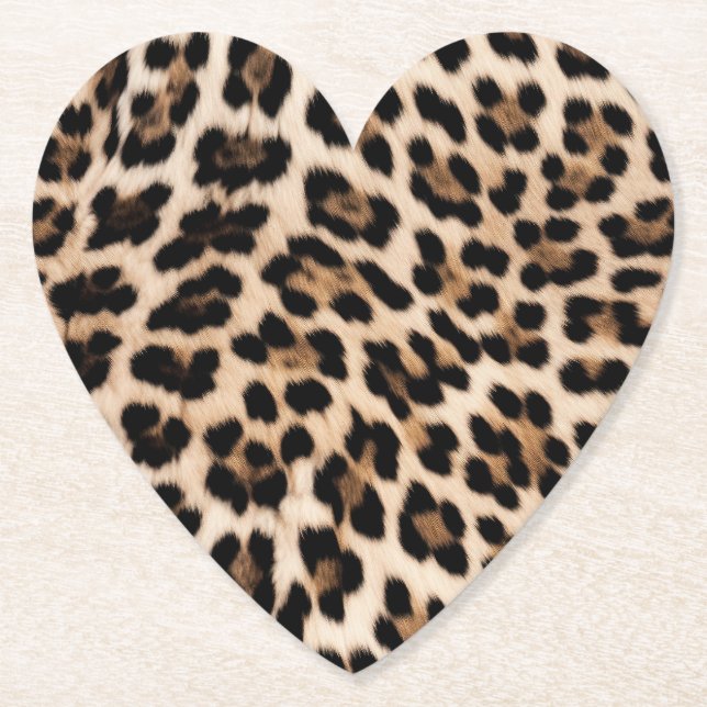 Posavasos De Papel Leopardo negro cremoso (Anverso)