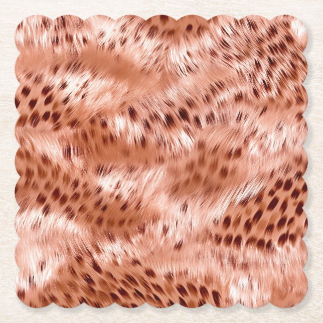 Posavasos De Papel Leopardo rosa Rosa Gold Rubor (Anverso)