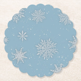 Posavasos De Papel Let it Snow Blue 
