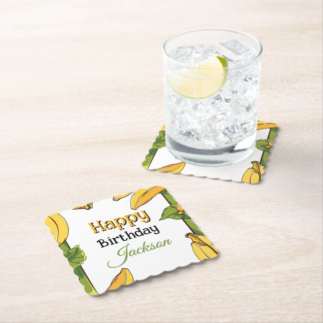 Posavasos De Papel Let's Go Bananas Any Age Birthday Party (In situ)