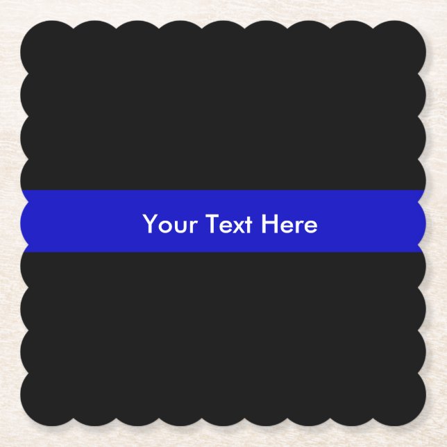 Posavasos De Papel Ley fina del oficial de policía de Blue Line (Anverso)