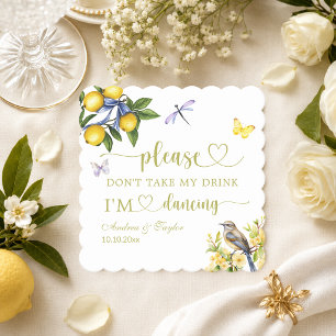 Posavasos De Papel Libélula de limones No te lleves mi bebida Bodas