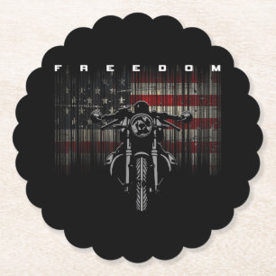 Posavasos De Papel Libertad para motocicletas con bandera estadounide
