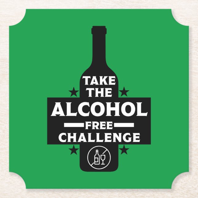 Posavasos De Papel Libre de alcohol y sobrio (Anverso)
