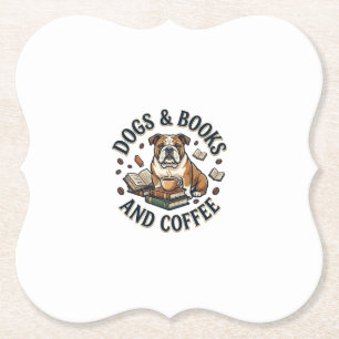 Posavasos De Papel Libros de perros Café Bulldog Pila Taza_1